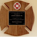 Firefighter Star Shaped Plaque w/ Brass Engraving Plate (10"x10")